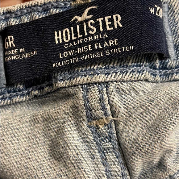 G6- Vintage Women’s 6 Hollister Light Blue Heart Patch Flare Jeans - Picture 4 of 5